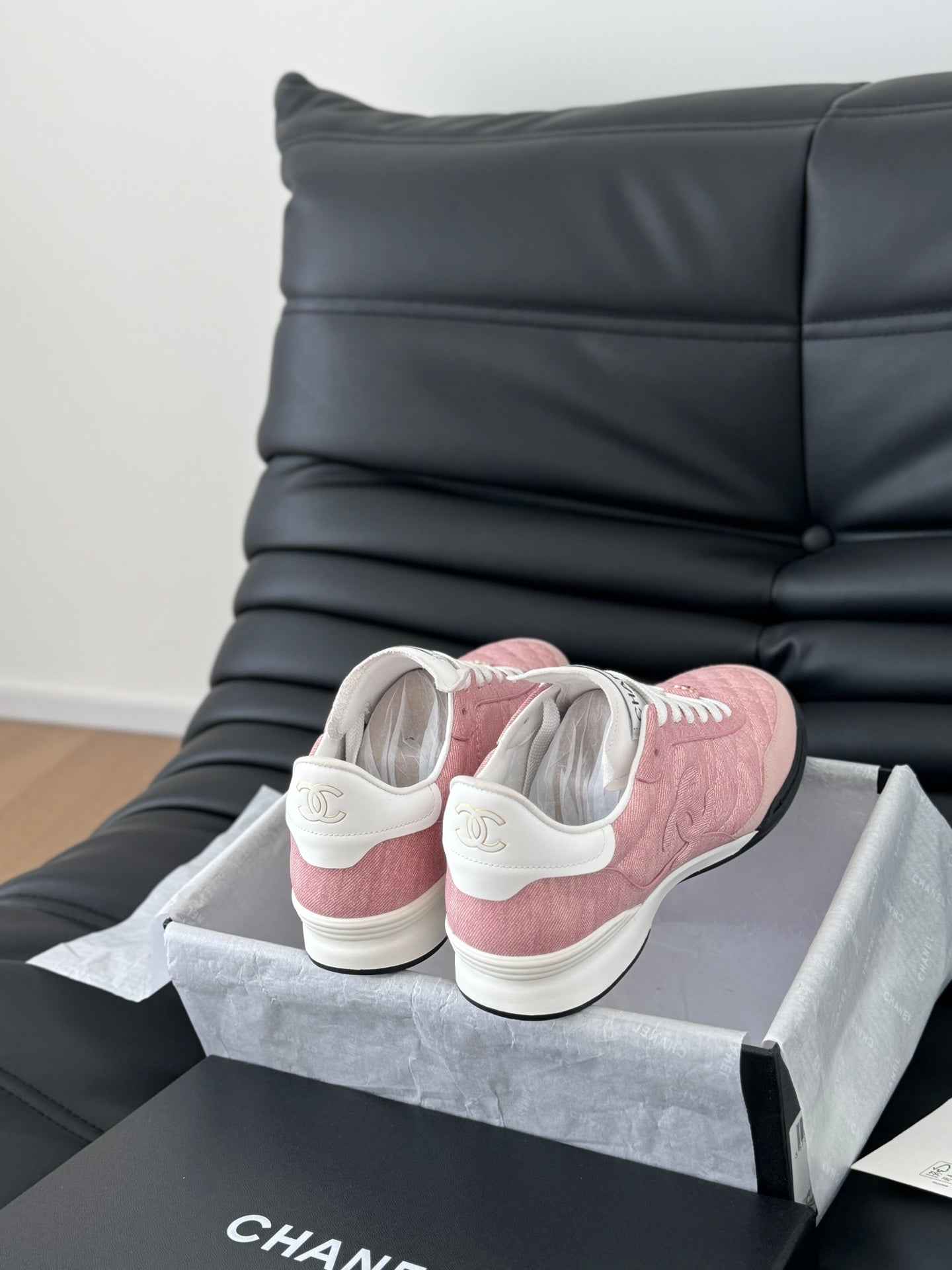 CC SNEAKER IN LIGHT PINK MIX WHITE EMBROIDERED LAMBSKIN - 35