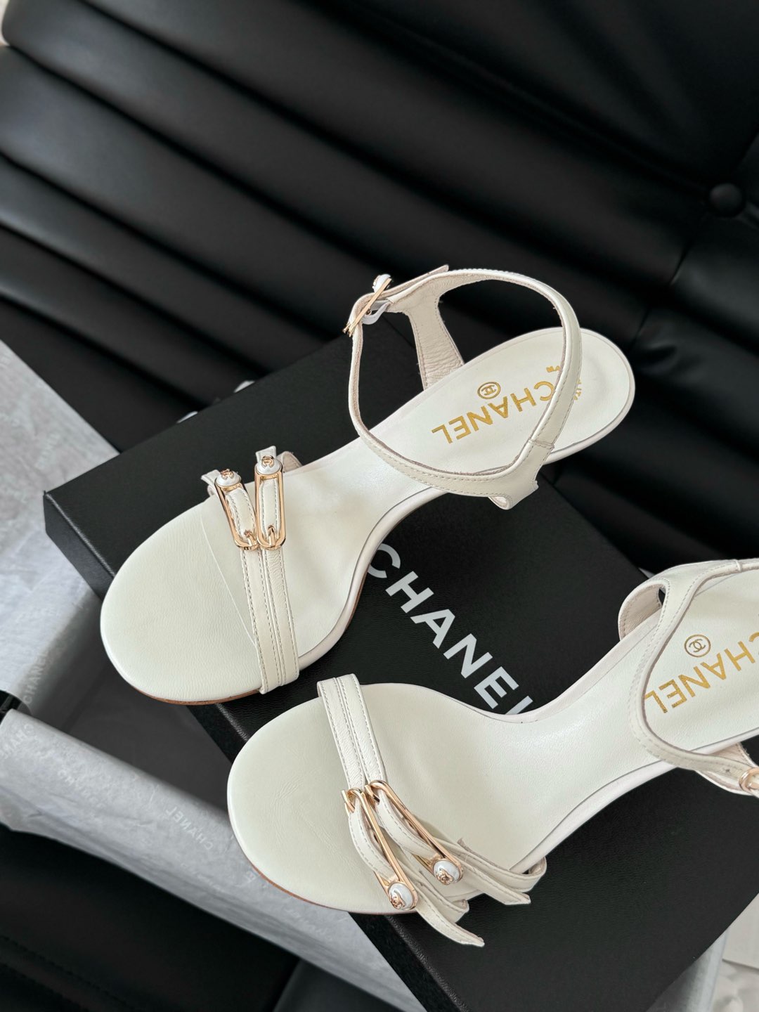 HIGH HEEL 75 MM SANDAL IN WHITE SHEEPSKIN - 35