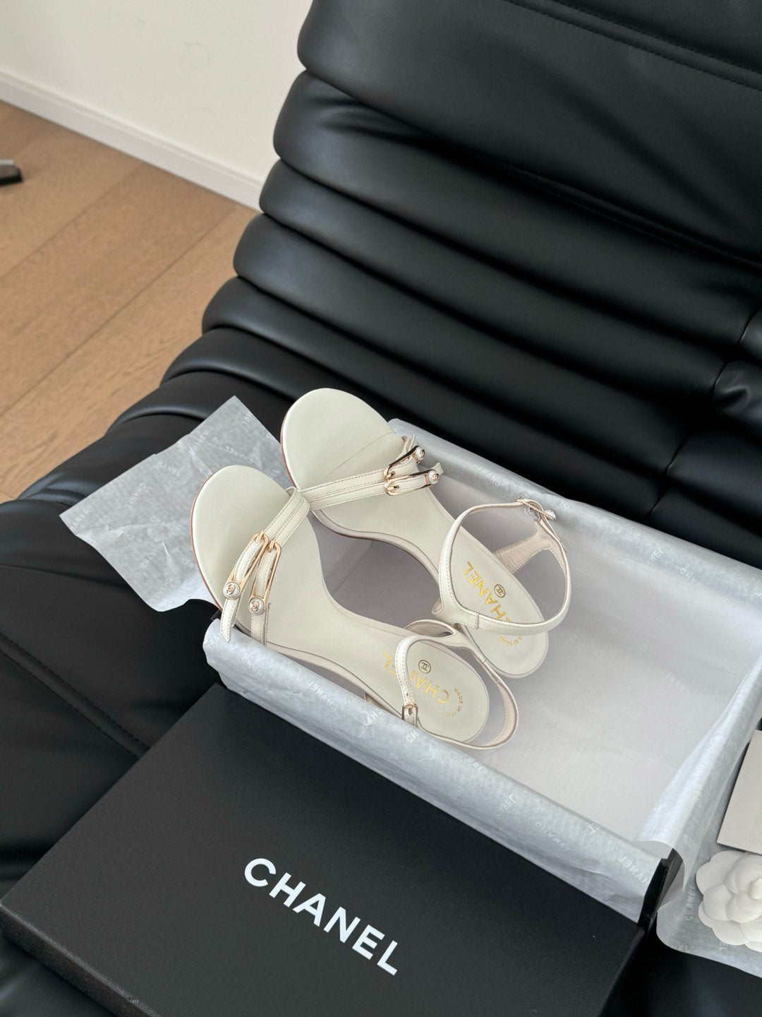 HIGH HEEL 75 MM SANDAL IN WHITE SHEEPSKIN - 35
