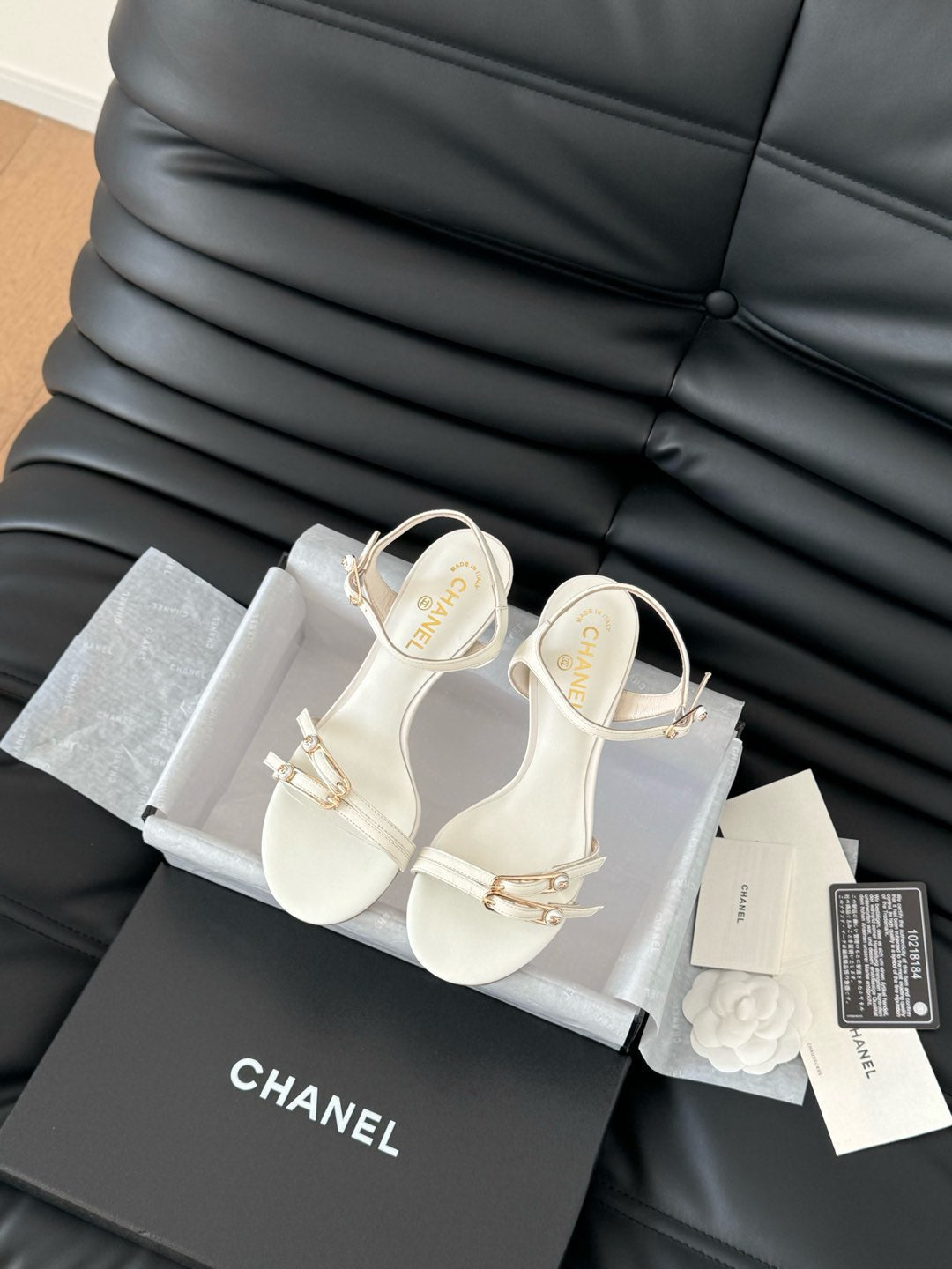 MID-HEEL 35 MM SANDAL IN WHITE SHEEPSKIN - 35
