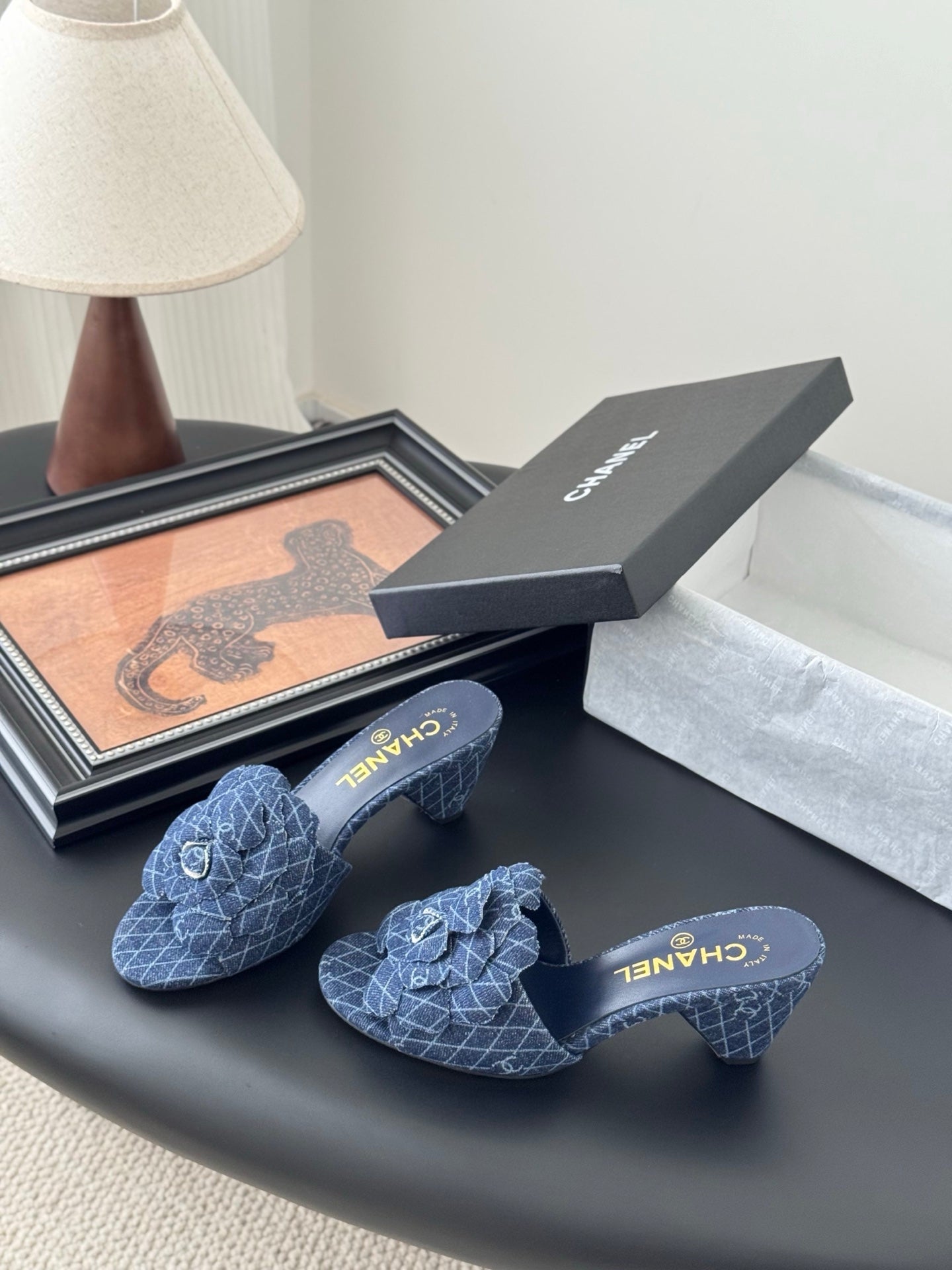 HIGH HEELS CAMELLIA IN NAVY BLUE DENIM - 35