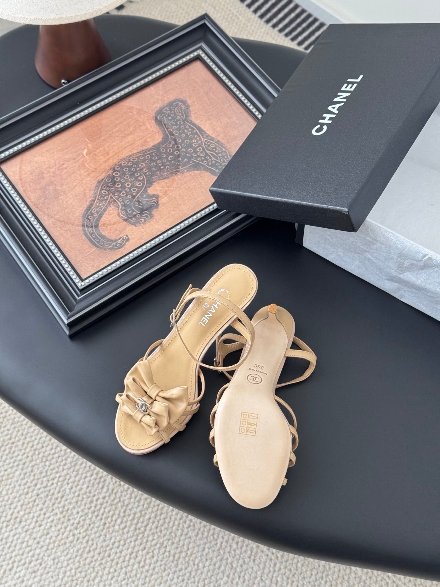 HIGH HEELS SANDALS IN TAN BEIGE SHEEPSKIN - 35