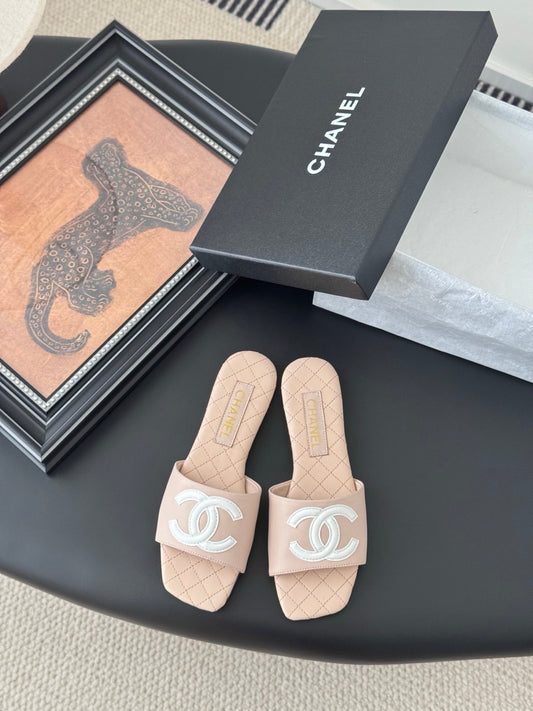 SLIPPER IN PEACH PINK CALFSKIN - 35