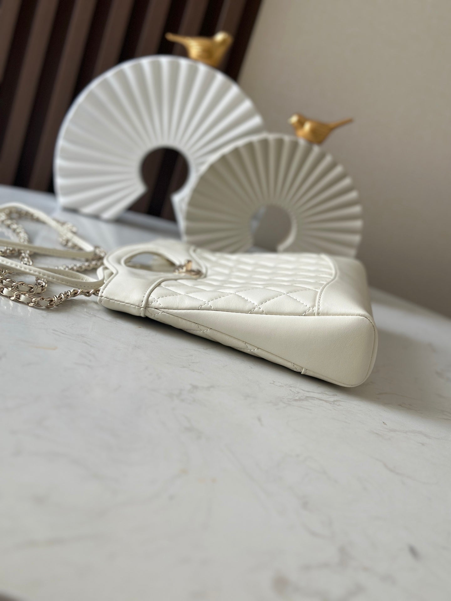 CHANEL 26S MINI SHOPPING BAG 24 IN WHITE LAMBSKIN
