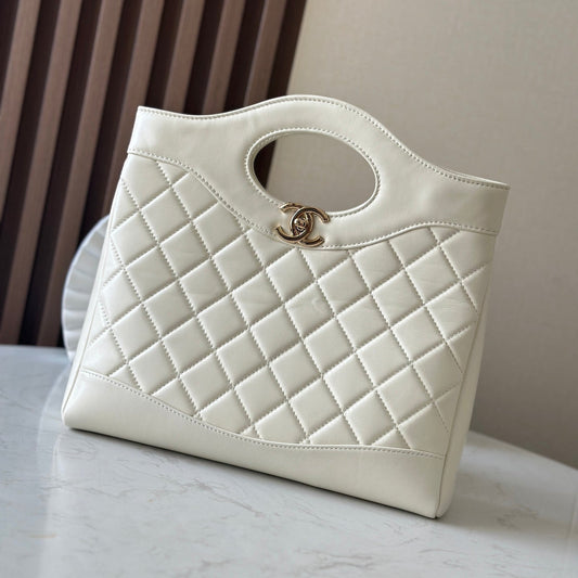 CHANEL 26S MINI SHOPPING BAG 32 З БІЛОЇ ОВЕЧОЇ ШКІРИ