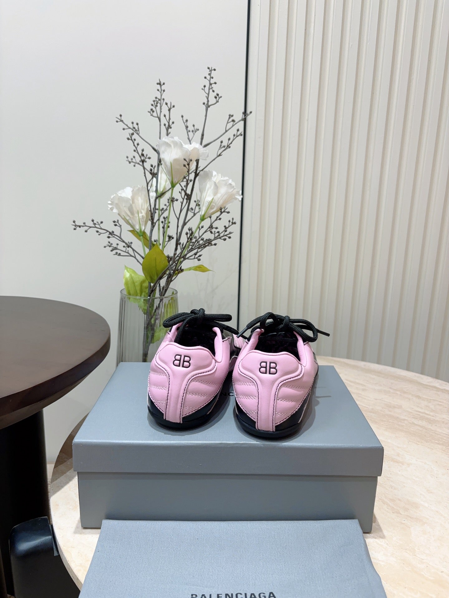 SOCCER SNEAKER IN PINK MIX BLACK QUILTED LAMBSKIN - 35