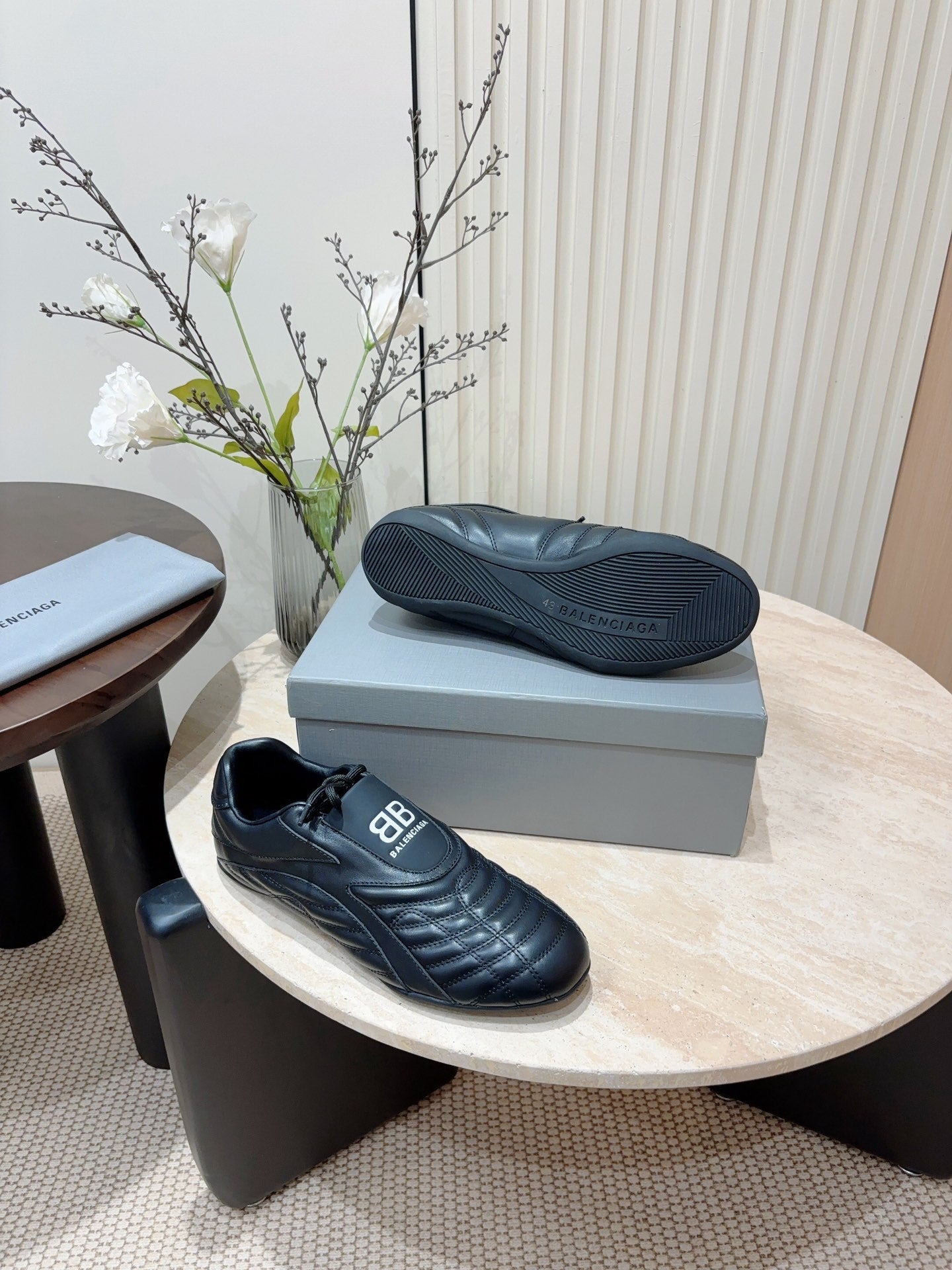 SOCCER SNEAKER IN BLACK QUILTED LAMBSKIN - 35