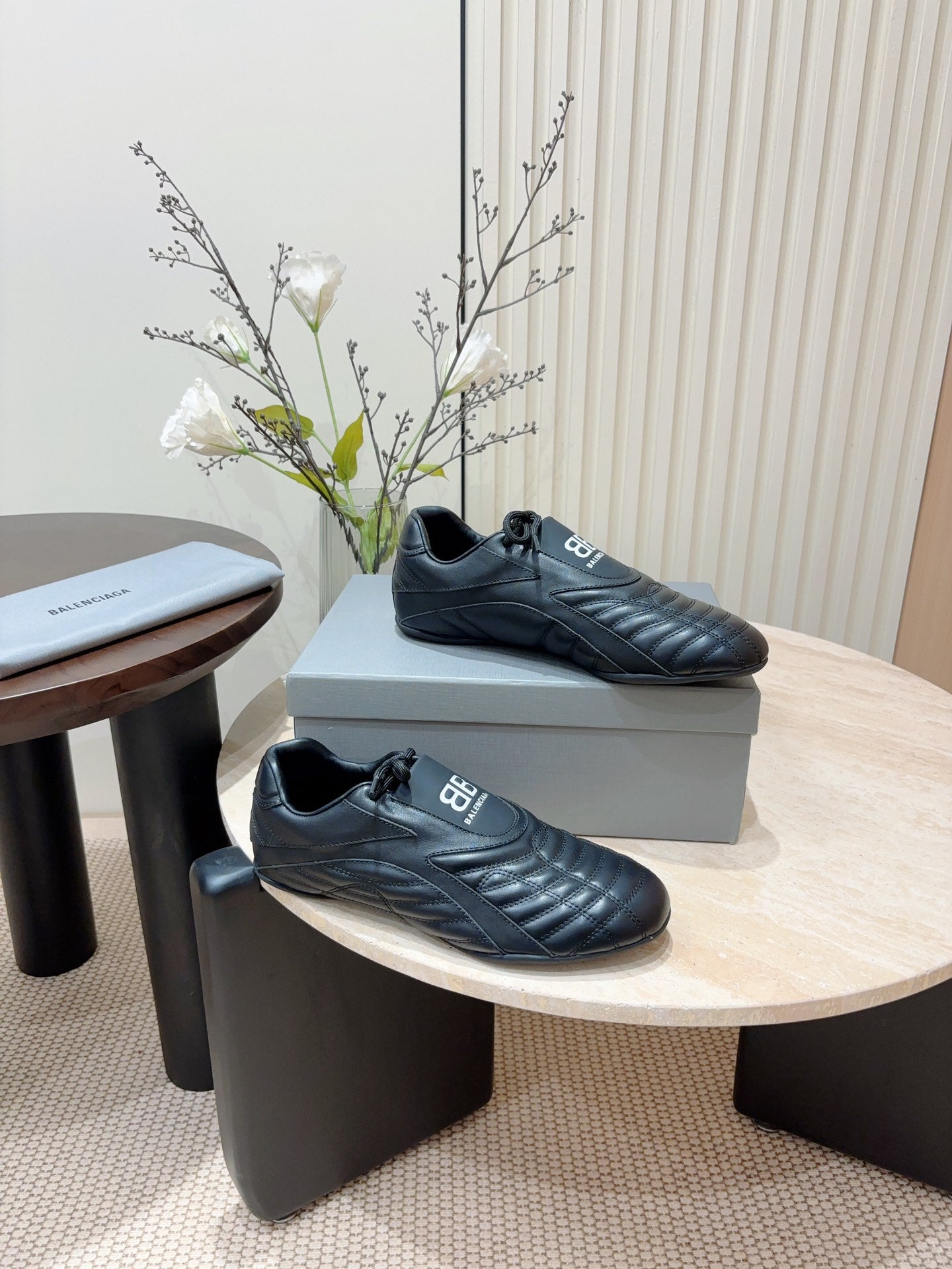 SOCCER SNEAKER IN BLACK QUILTED LAMBSKIN - 35