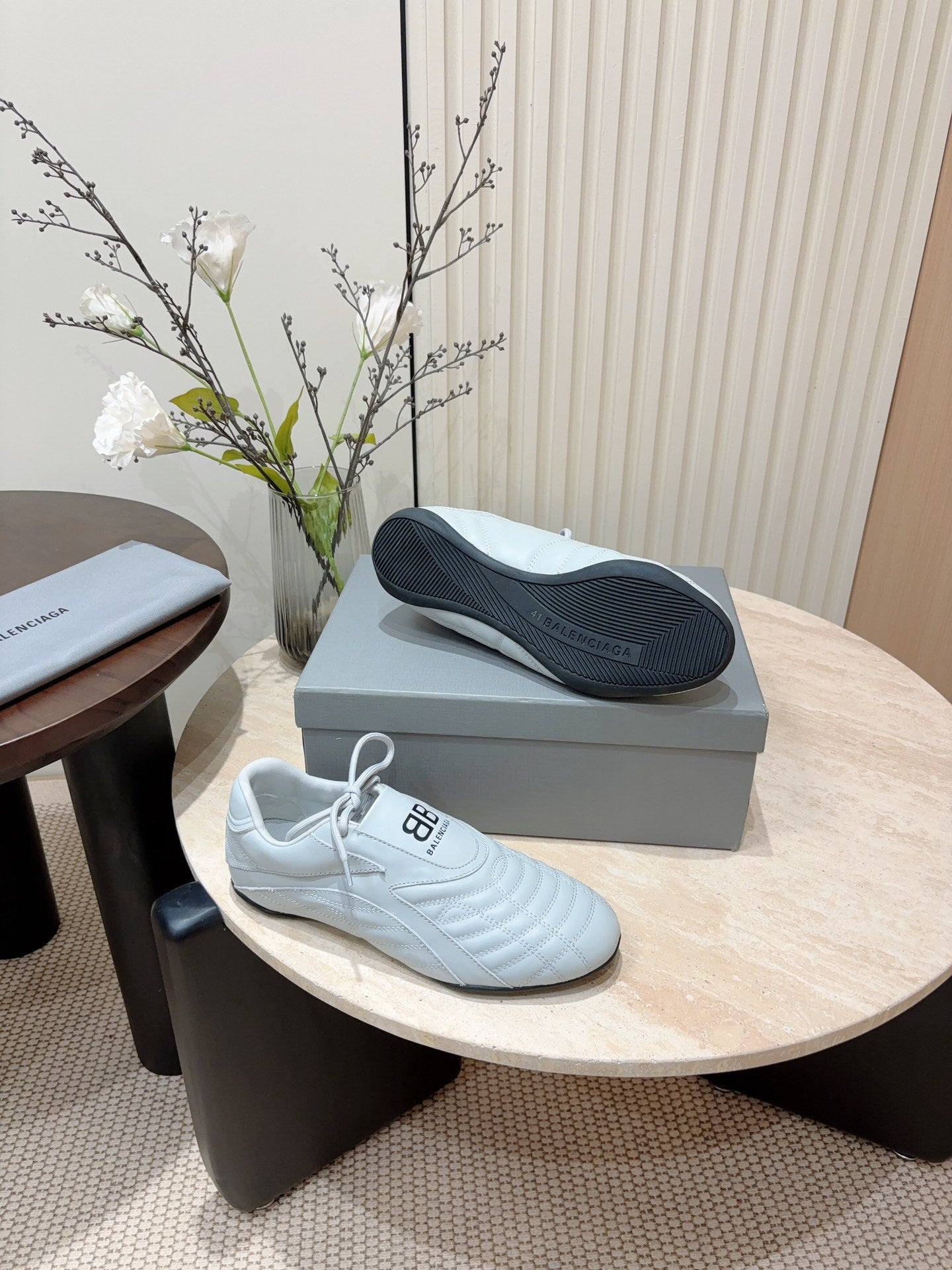 SOCCER SNEAKER IN WHITE QUILTED LAMBSKIN - 35