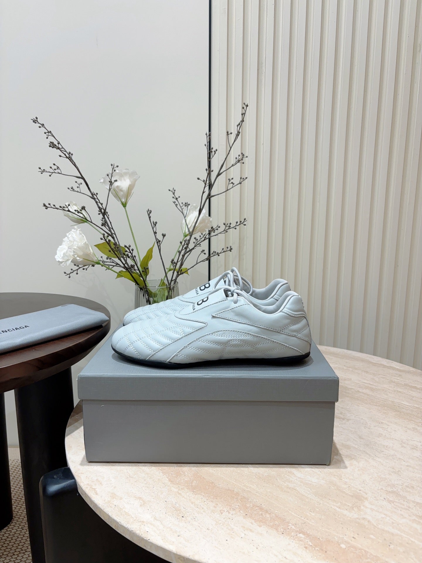 SOCCER SNEAKER IN WHITE QUILTED LAMBSKIN - 35