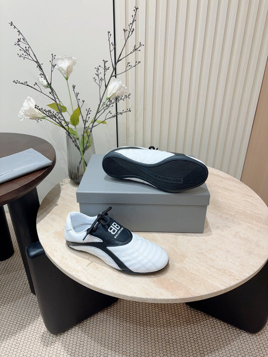 SOCCER SNEAKER IN WHITE MIX BLACK QUILTED LAMBSKIN - 35