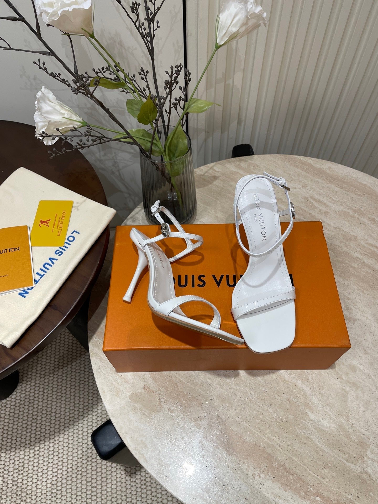 6AM HIGH SANDAL 95 MM IN WHITE PATENT LAMBSKIN - 35