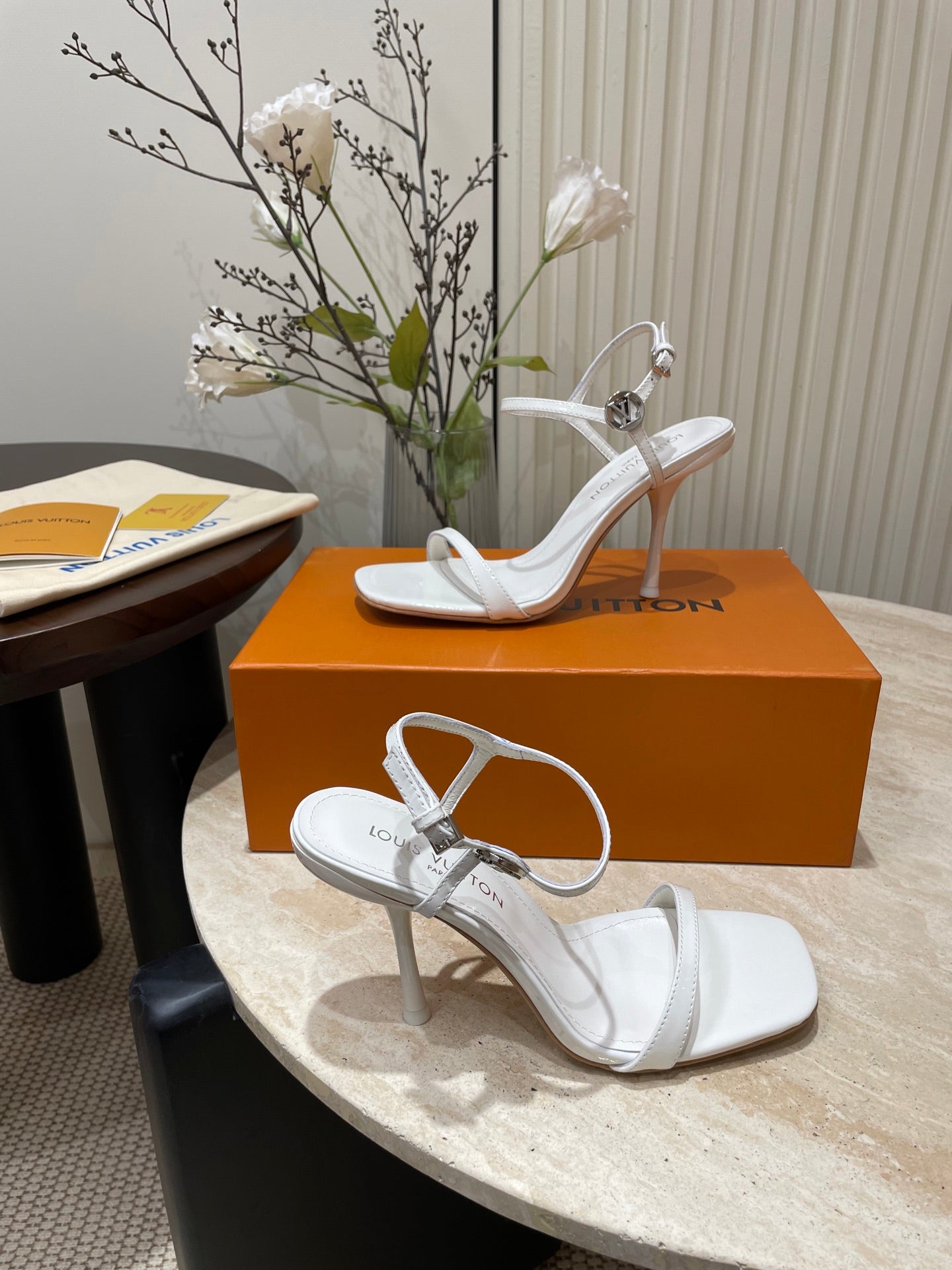 6AM HIGH SANDAL 95 MM IN WHITE PATENT LAMBSKIN - 35
