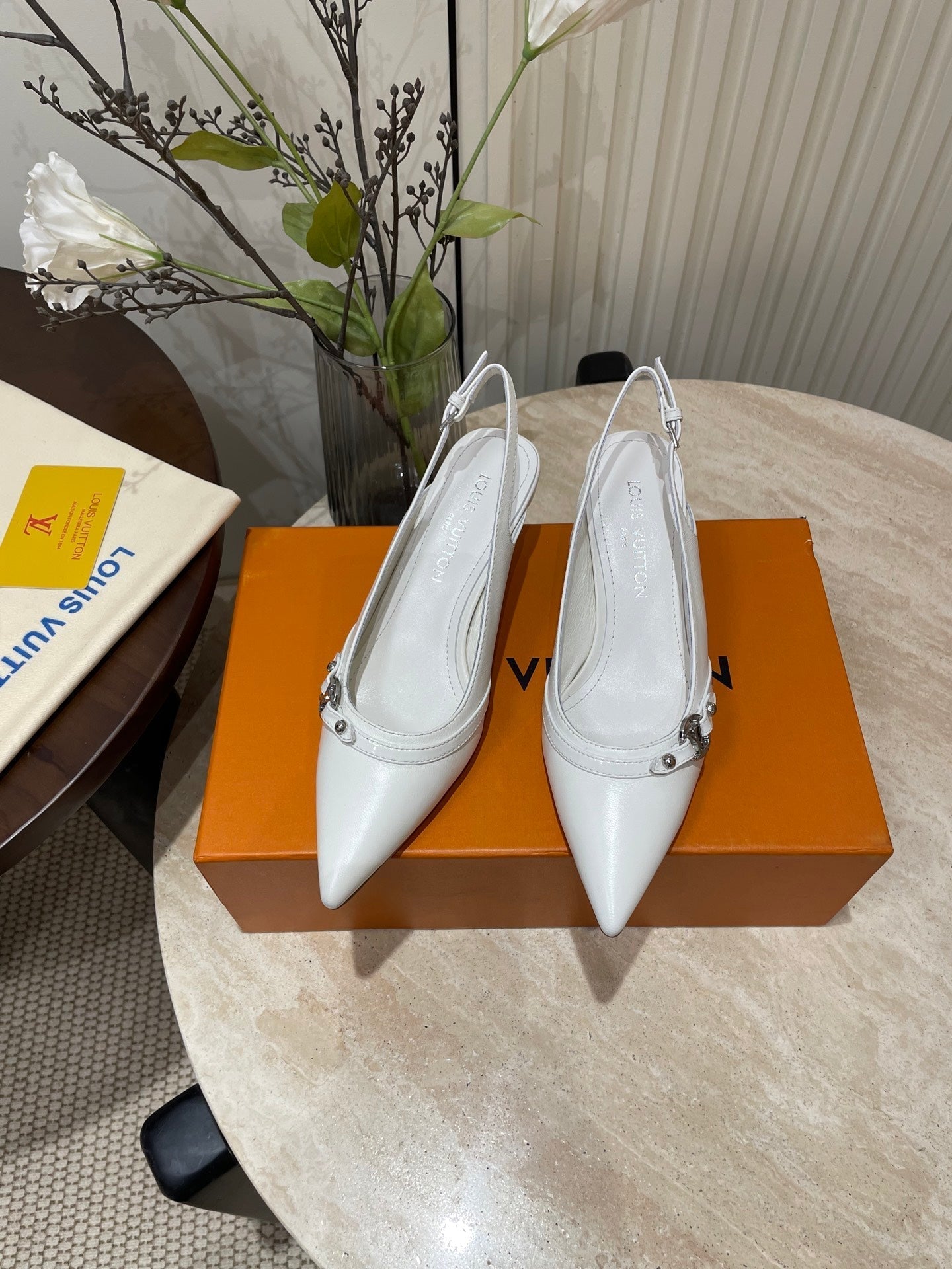 HIGH SLINGBACKS 5 CM IN WHITE CALFSKIN - 35