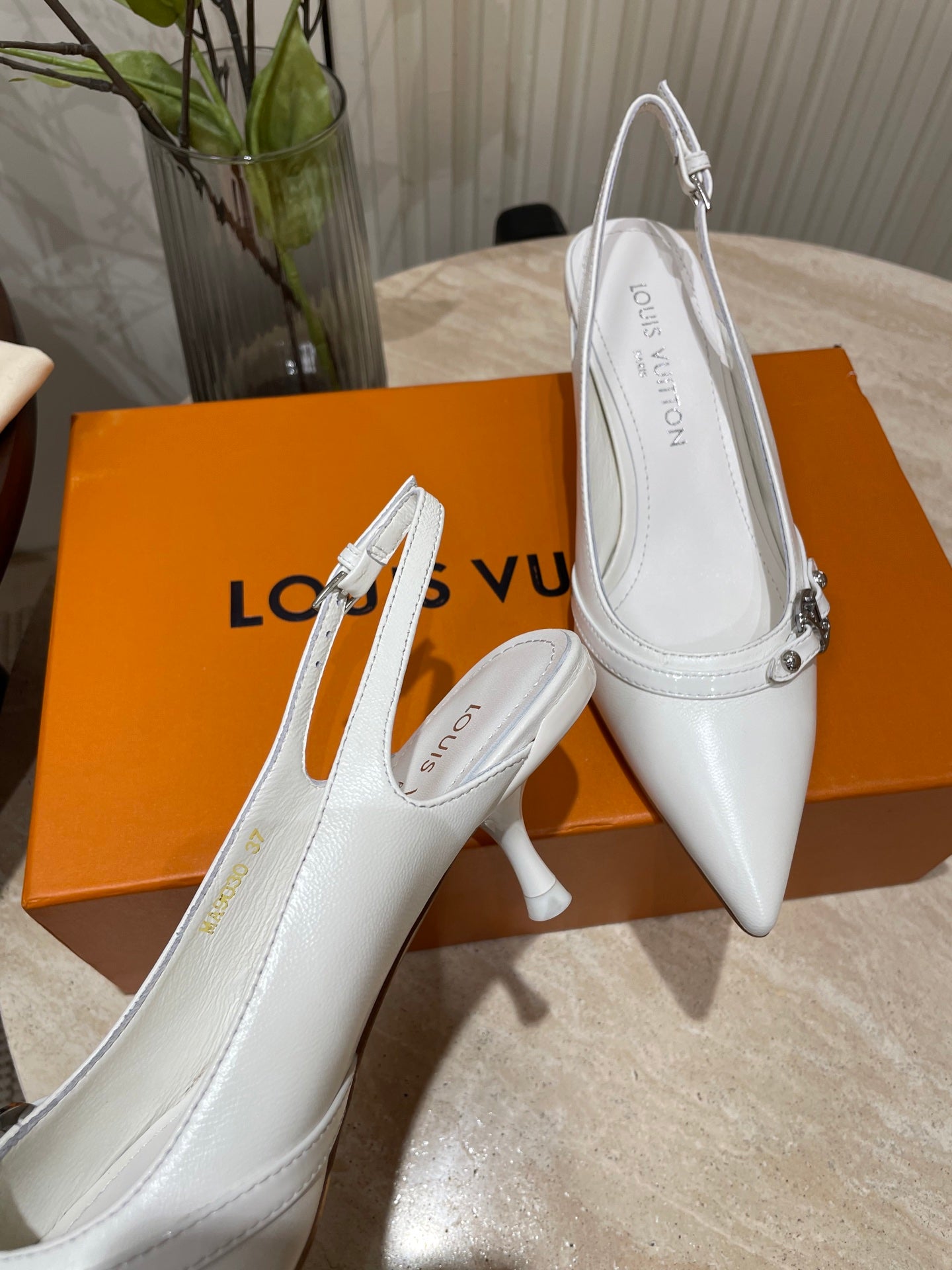 HIGH SLINGBACKS 5 CM IN WHITE CALFSKIN - 35