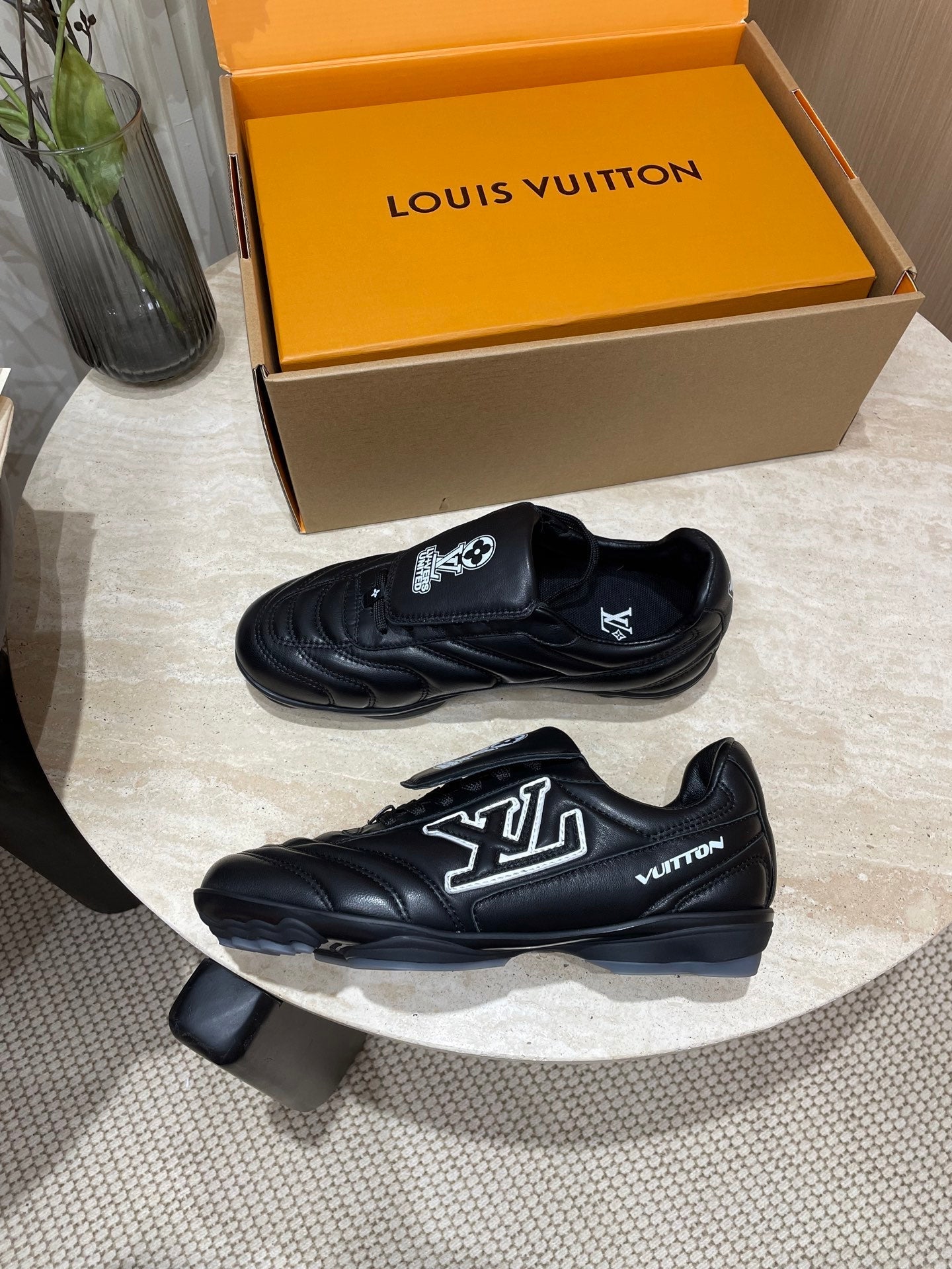 FOOTPRINT SOCCER SNEAKER IN BLACK CALFSKIN - 35
