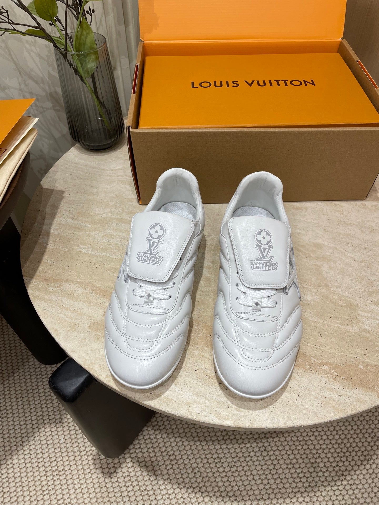 FOOTPRINT SOCCER SNEAKER IN WHITE CALFSKIN - 35