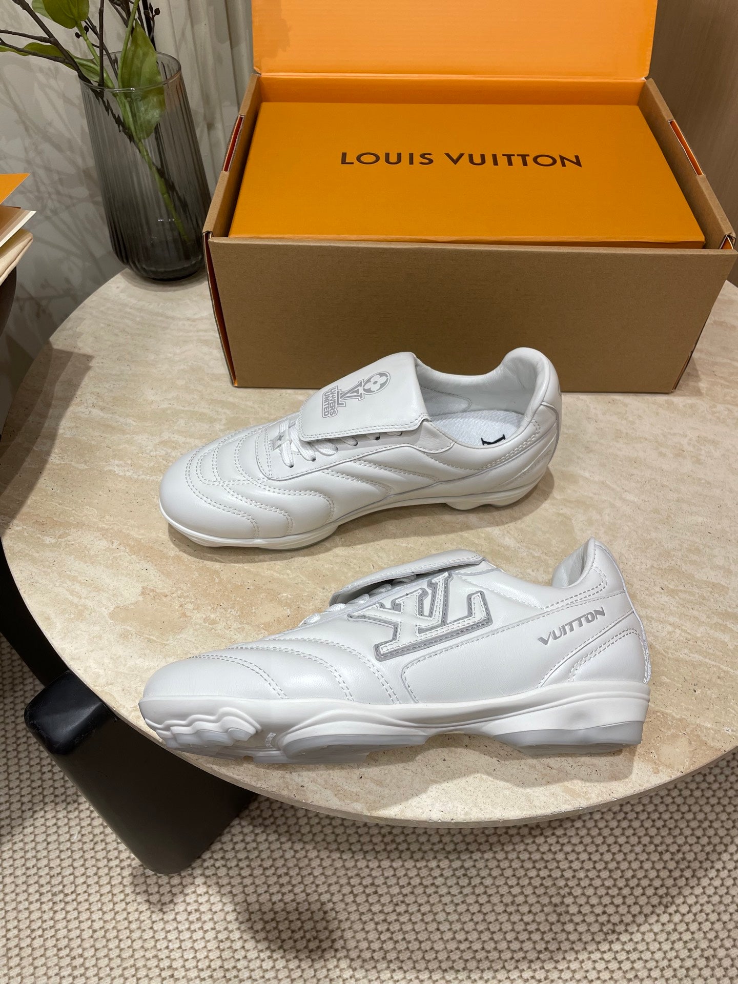 FOOTPRINT SOCCER SNEAKER IN WHITE CALFSKIN - 35