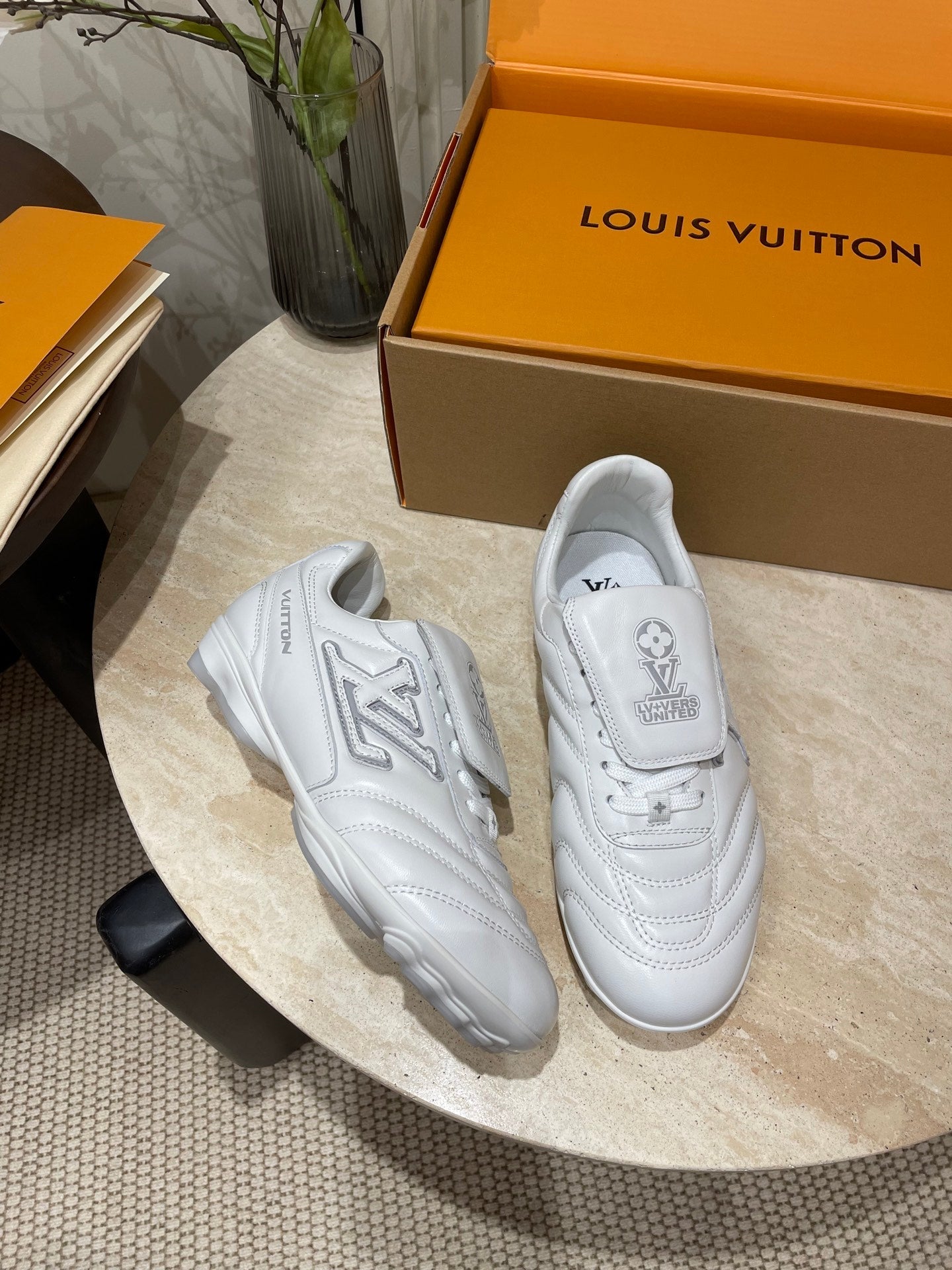 FOOTPRINT SOCCER SNEAKER IN WHITE CALFSKIN - 35