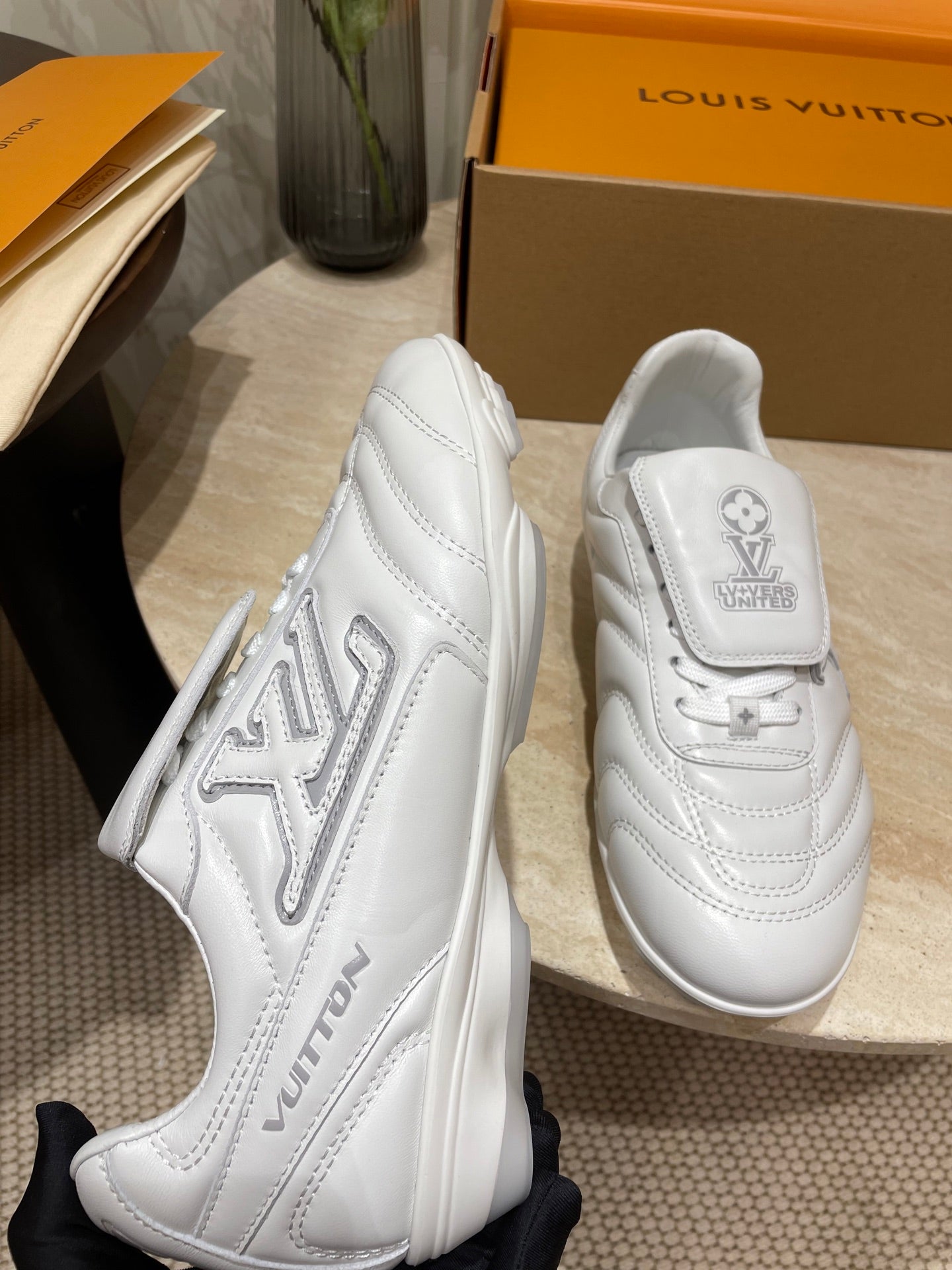 FOOTPRINT SOCCER SNEAKER IN WHITE CALFSKIN - 35