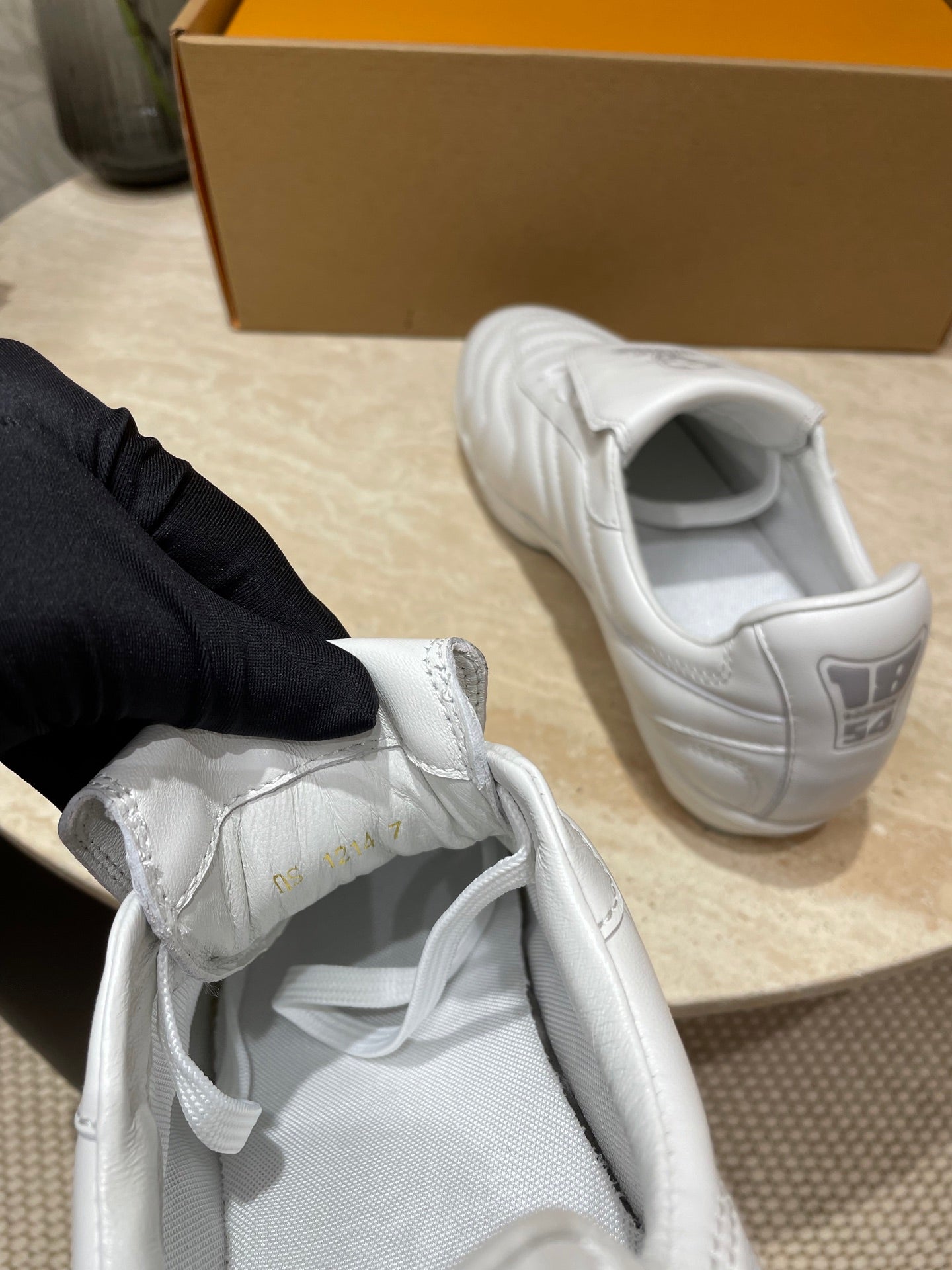 FOOTPRINT SOCCER SNEAKER IN WHITE CALFSKIN - 35