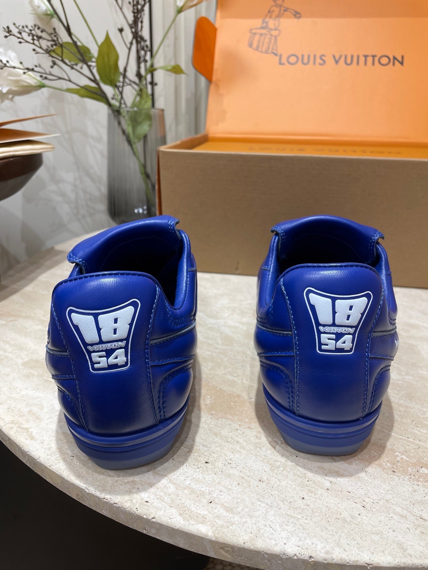 FOOTPRINT SOCCER SNEAKER IN COBALT BLUE CALFSKIN - 35