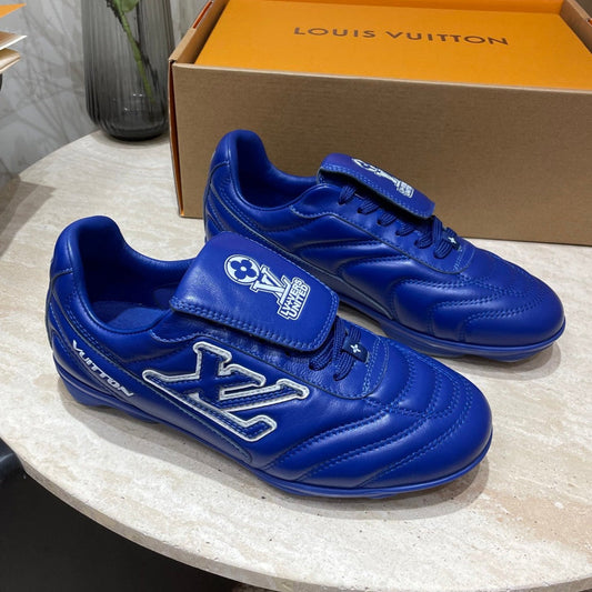 FOOTPRINT SOCCER SNEAKER IN COBALT BLUE CALFSKIN - 35