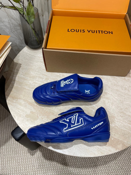 FOOTPRINT SOCCER SNEAKER IN COBALT BLUE CALFSKIN - 35