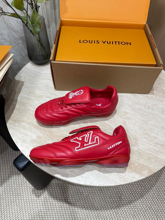 FOOTPRINT SOCCER SNEAKER IN CHERRY RED CALFSKIN - 35