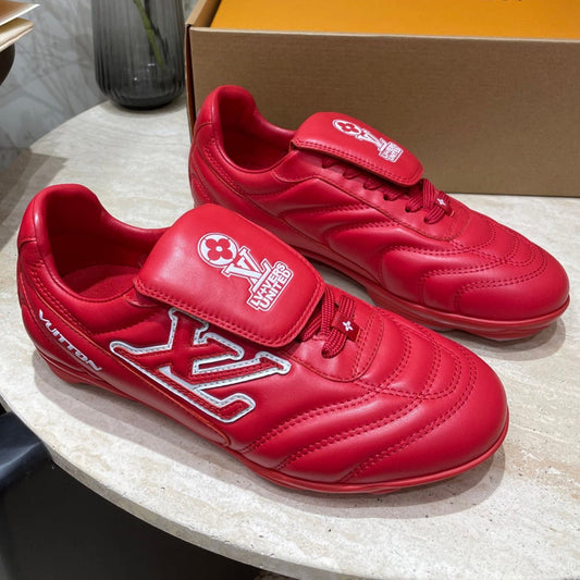 FOOTPRINT SOCCER SNEAKER IN CHERRY RED CALFSKIN - 35