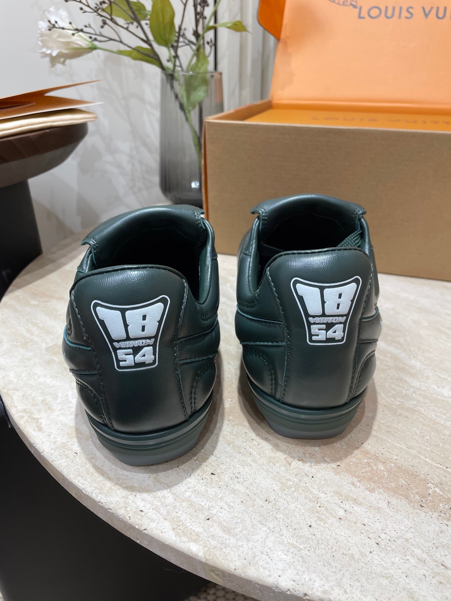 FOOTPRINT SOCCER SNEAKER IN FOREST GREEN CALFSKIN - 35