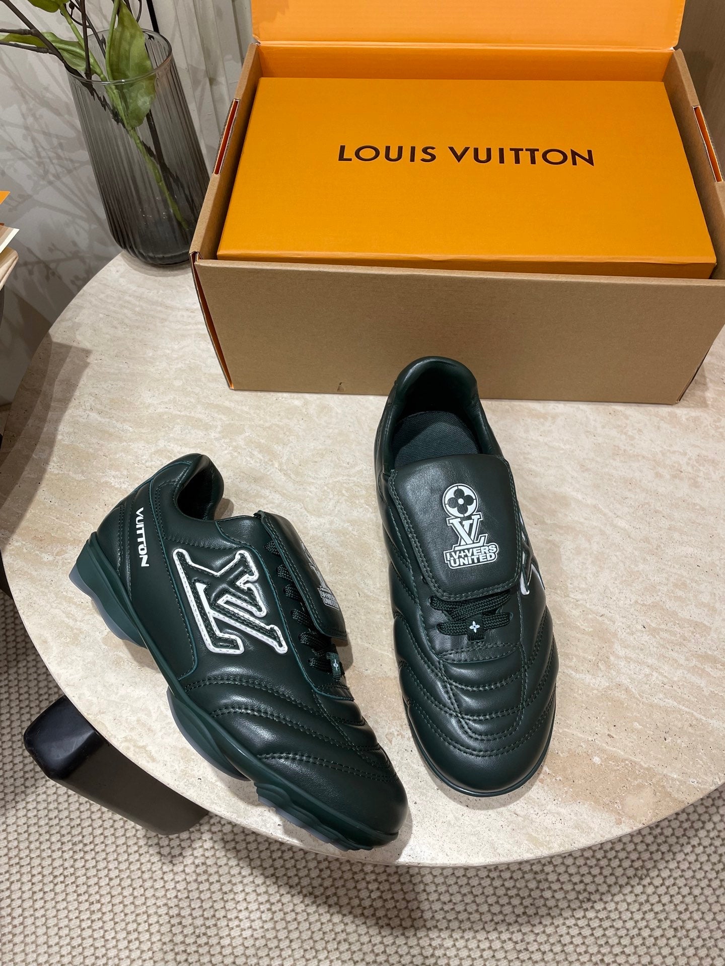 FOOTPRINT SOCCER SNEAKER IN FOREST GREEN CALFSKIN - 35