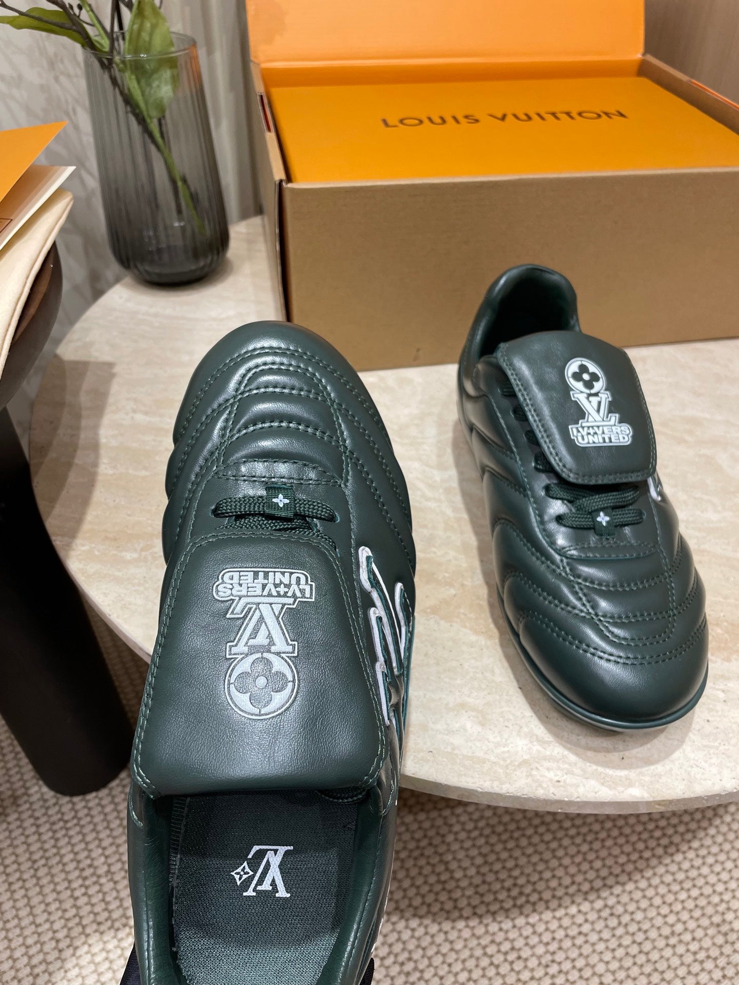 FOOTPRINT SOCCER SNEAKER IN FOREST GREEN CALFSKIN - 35