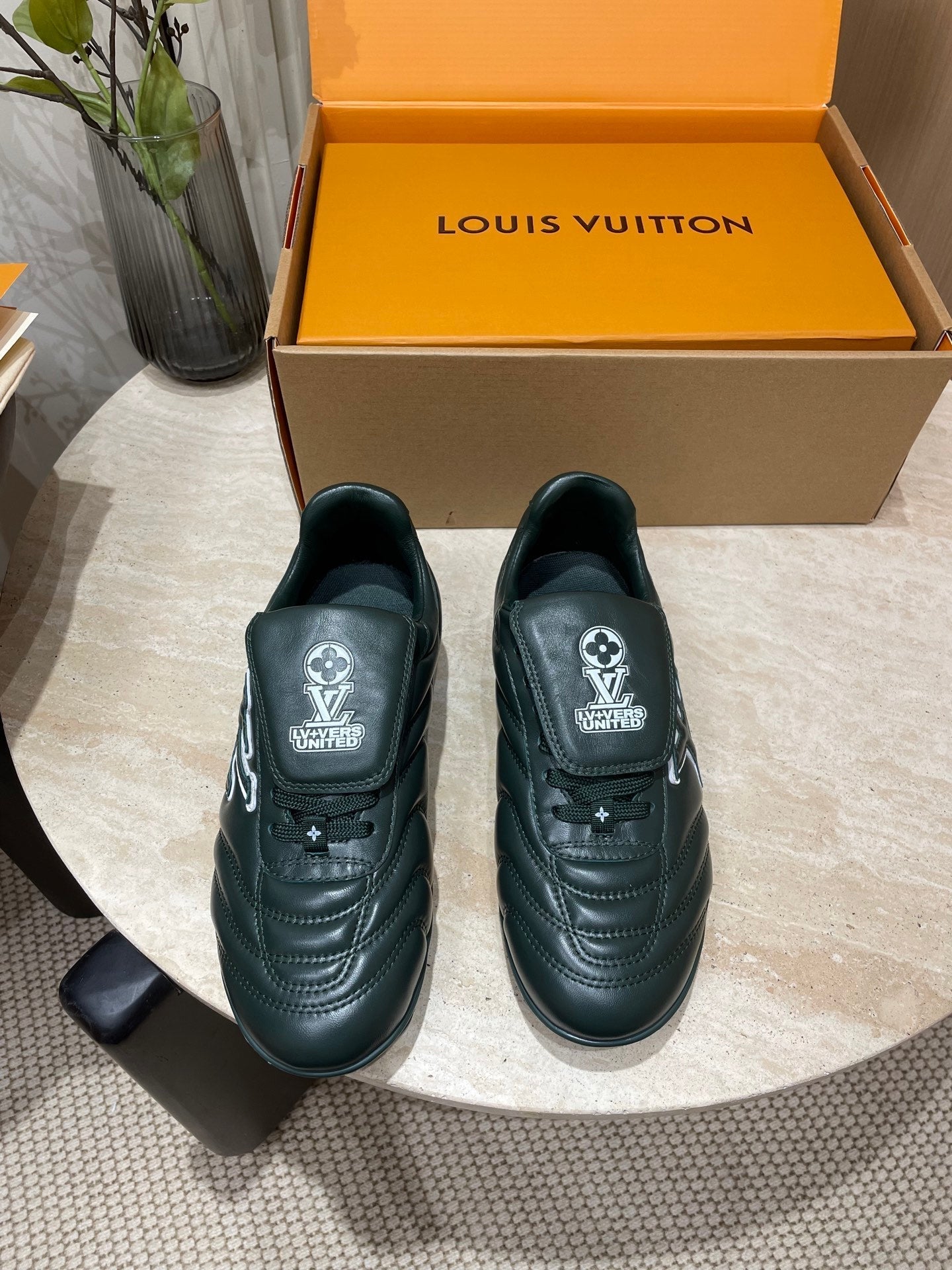 FOOTPRINT SOCCER SNEAKER IN FOREST GREEN CALFSKIN - 35