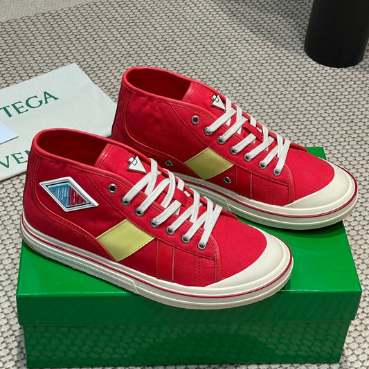 ELIOT SNEAKER IN CHERRY RED CANVAS AND CALFSKIN - 35