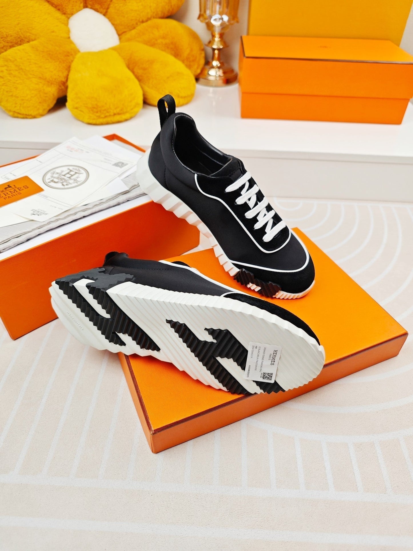 BOUNCING SNEAKERS BLACK CALFSKIN STYLIZED - 35