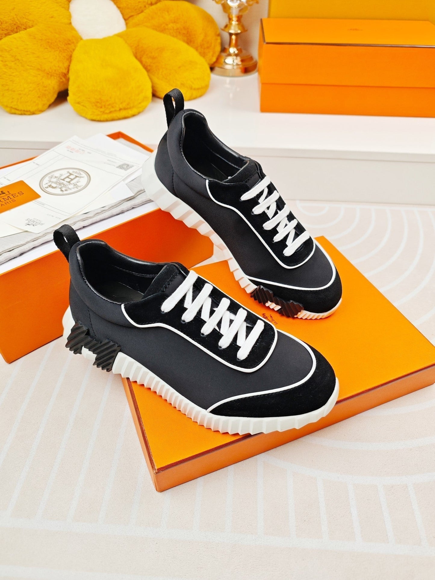 BOUNCING SNEAKERS BLACK CALFSKIN STYLIZED - 35