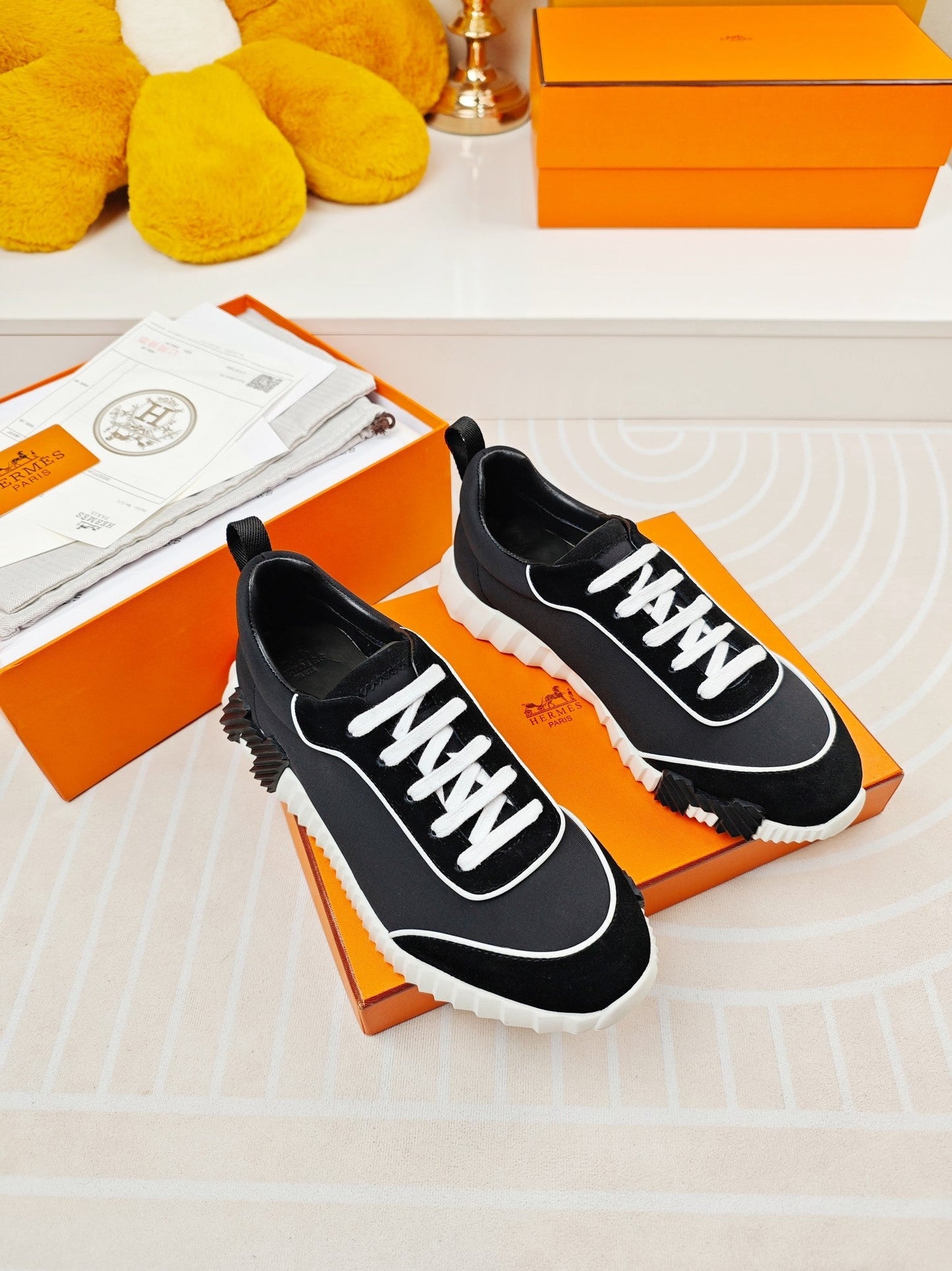 BOUNCING SNEAKERS BLACK CALFSKIN STYLIZED - 35
