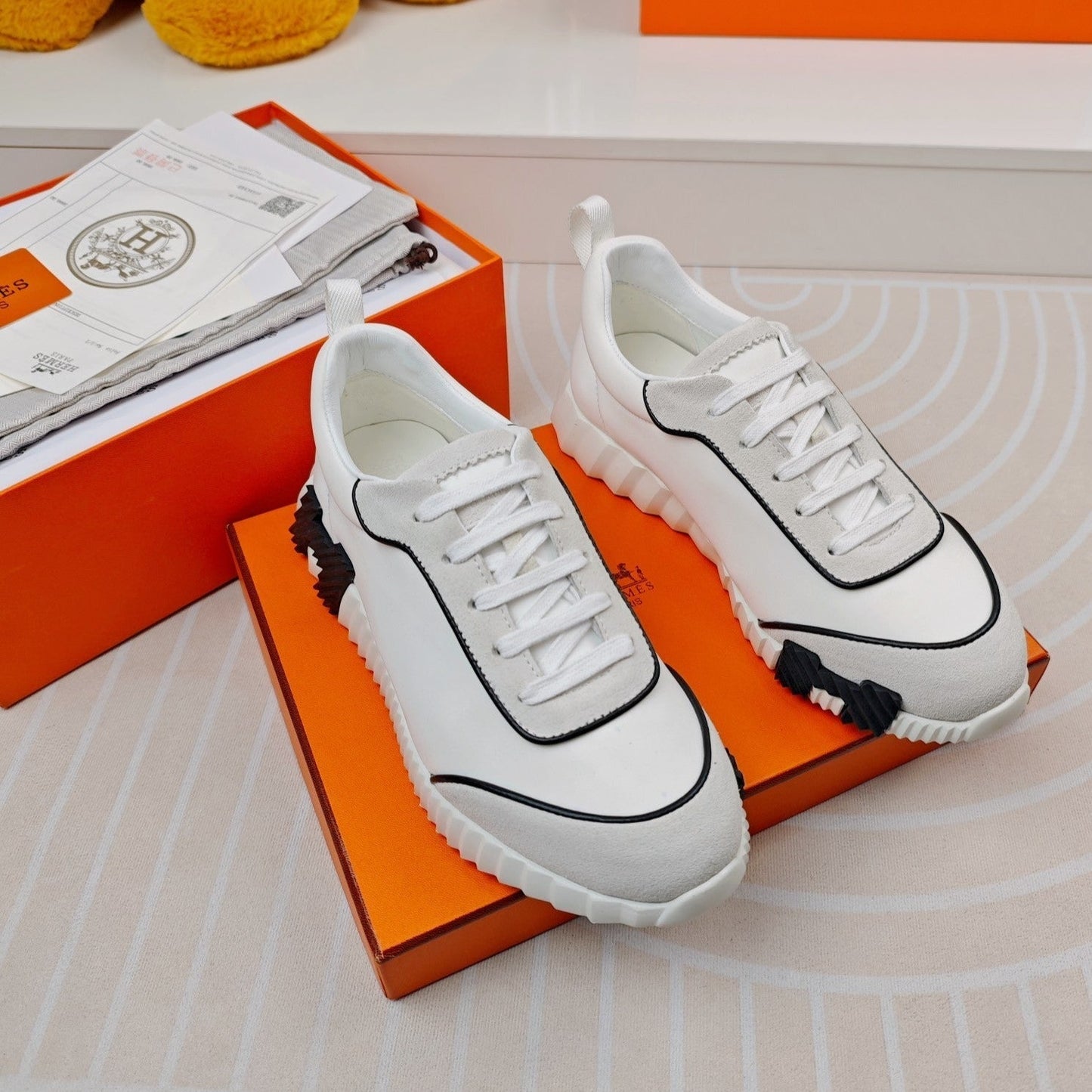 BOUNCING SNEAKERS WHITE CALFSKIN STYLIZED - 35