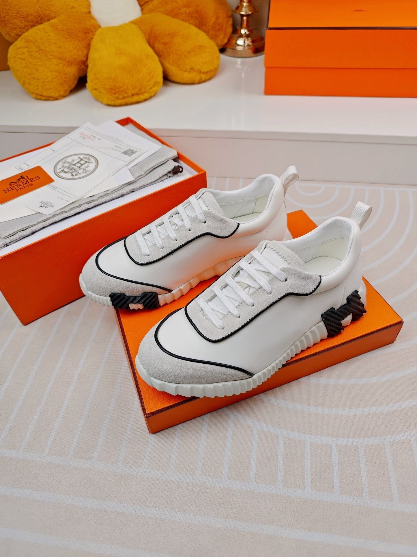 BOUNCING SNEAKERS WHITE CALFSKIN STYLIZED - 35