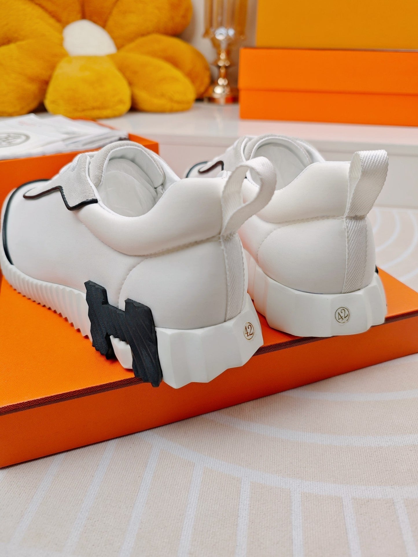 BOUNCING SNEAKERS WHITE CALFSKIN STYLIZED - 35