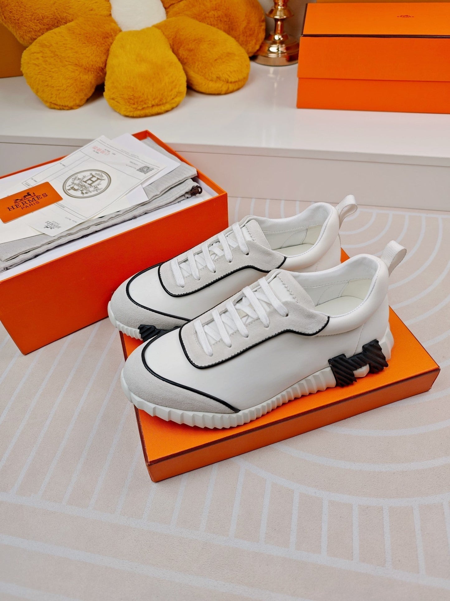 BOUNCING SNEAKERS WHITE CALFSKIN STYLIZED - 35