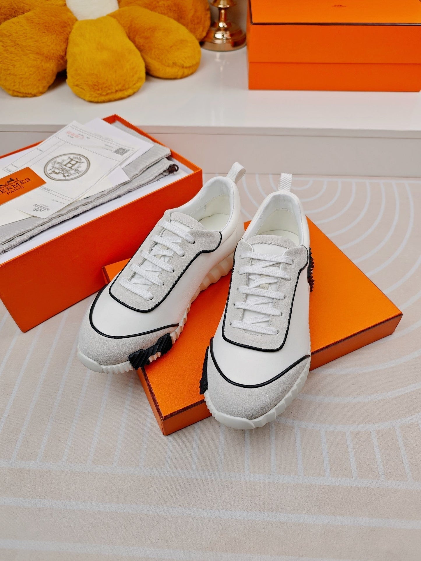 BOUNCING SNEAKERS WHITE CALFSKIN STYLIZED - 35