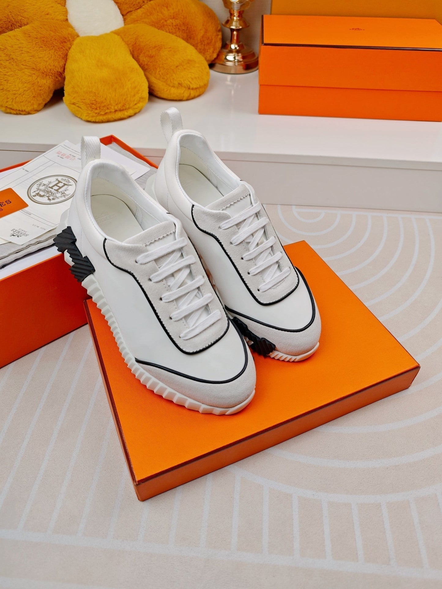BOUNCING SNEAKERS WHITE CALFSKIN STYLIZED - 35