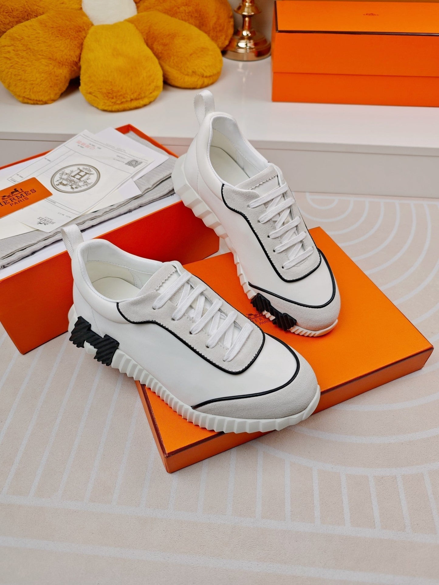 BOUNCING SNEAKERS WHITE CALFSKIN STYLIZED - 35
