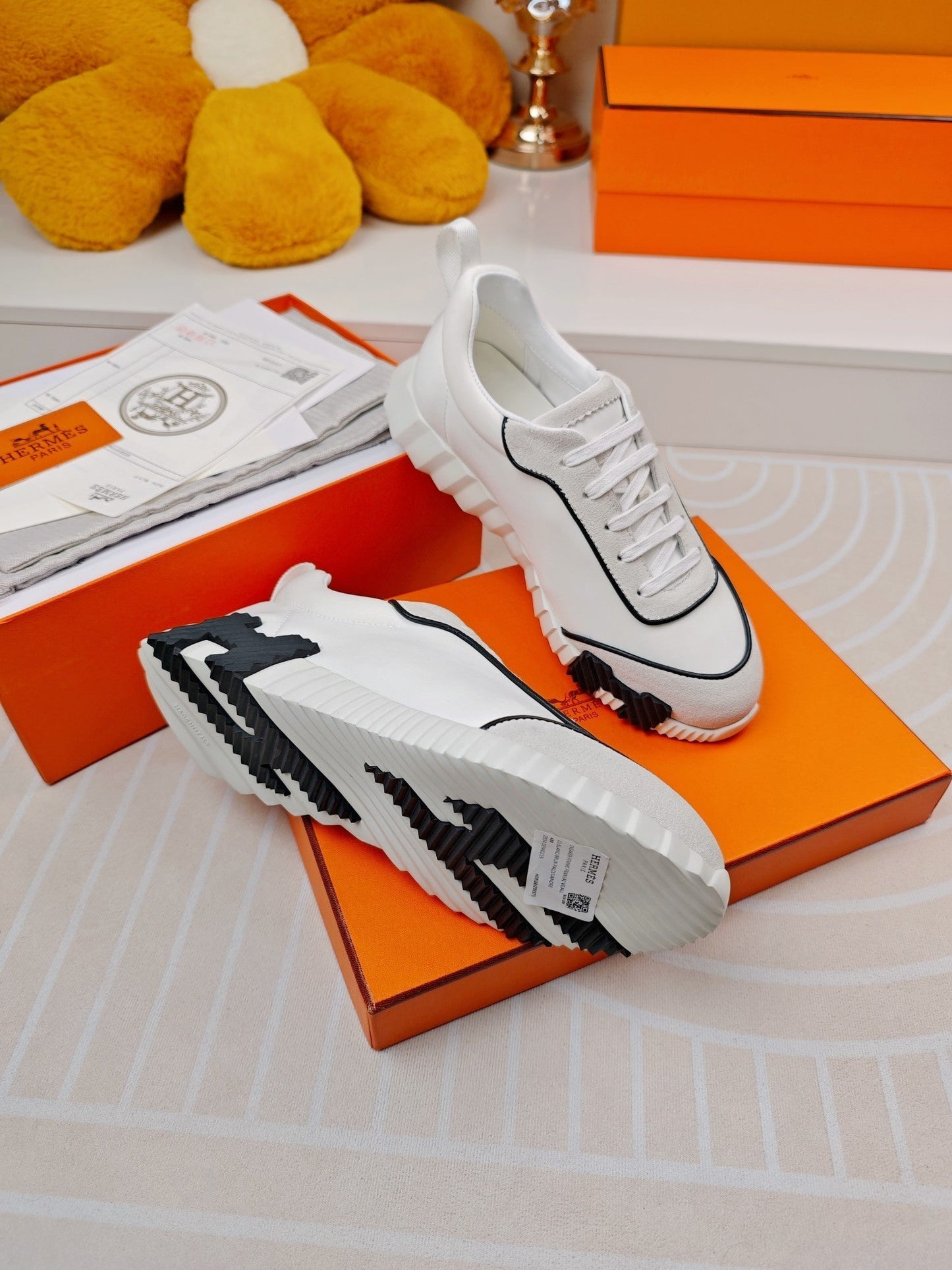 BOUNCING SNEAKERS WHITE CALFSKIN STYLIZED - 35