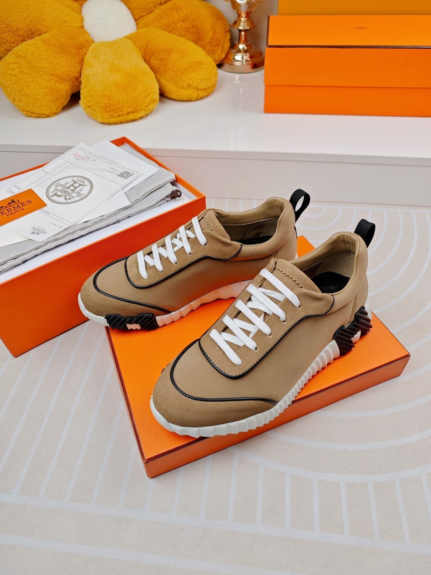 BOUNCING SNEAKERS BROWN CALFSKIN STYLIZED - 35