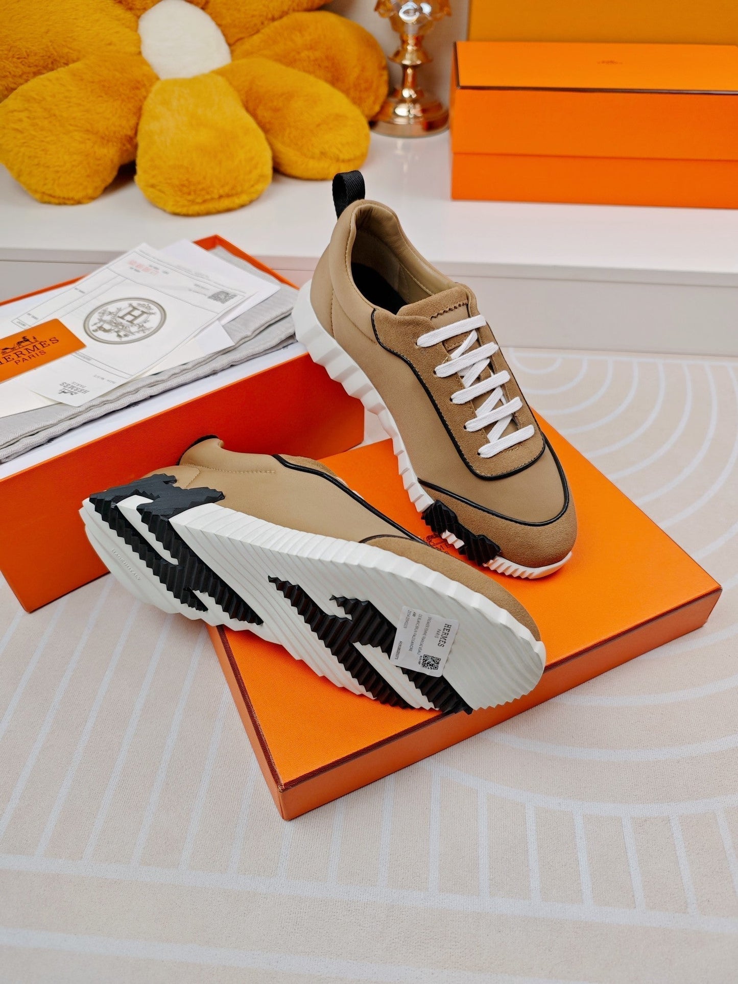 BOUNCING SNEAKERS BROWN CALFSKIN STYLIZED - 35