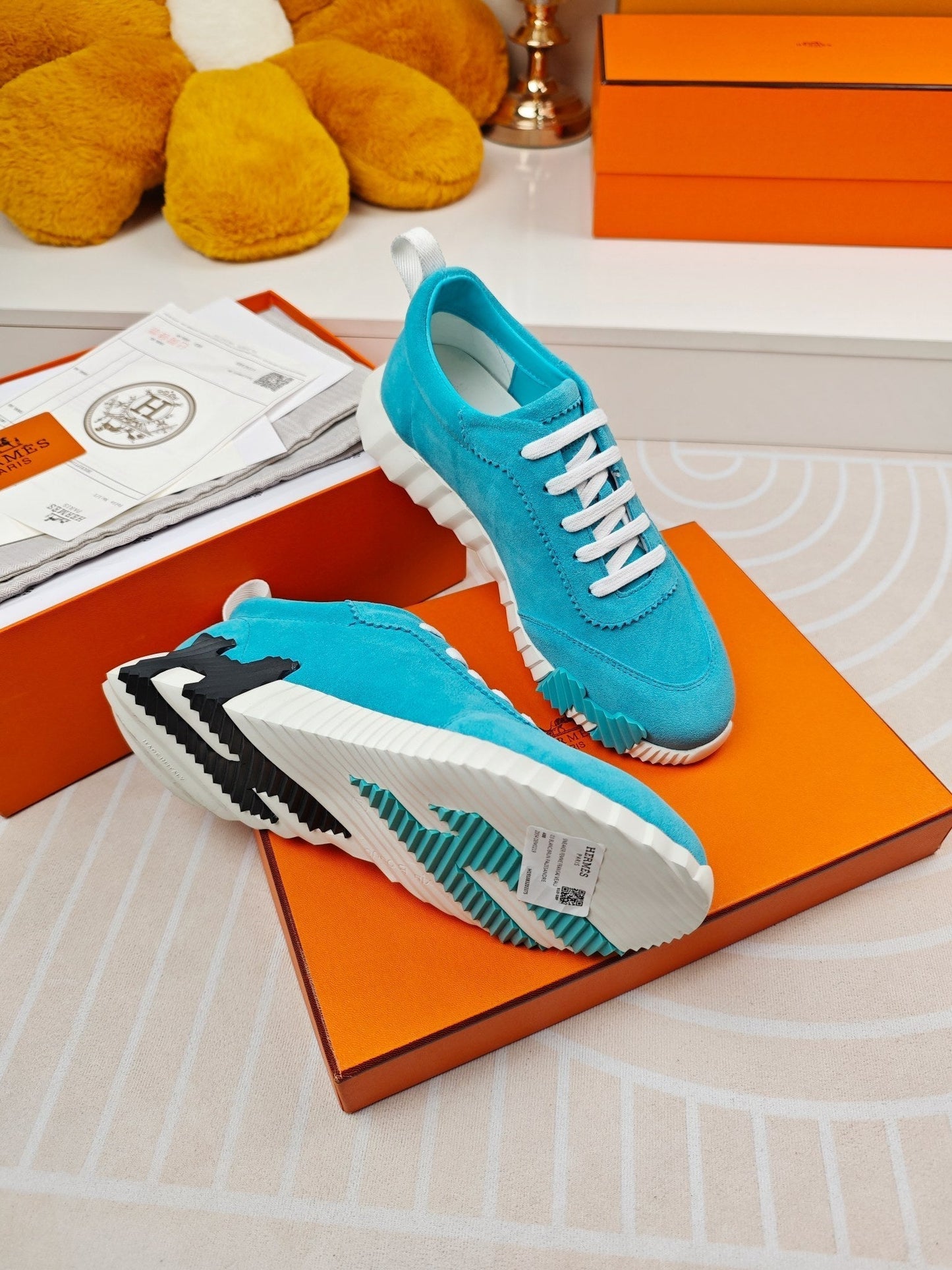BOUNCING SNEAKERS SKY BLUE CALFSKIN - 35