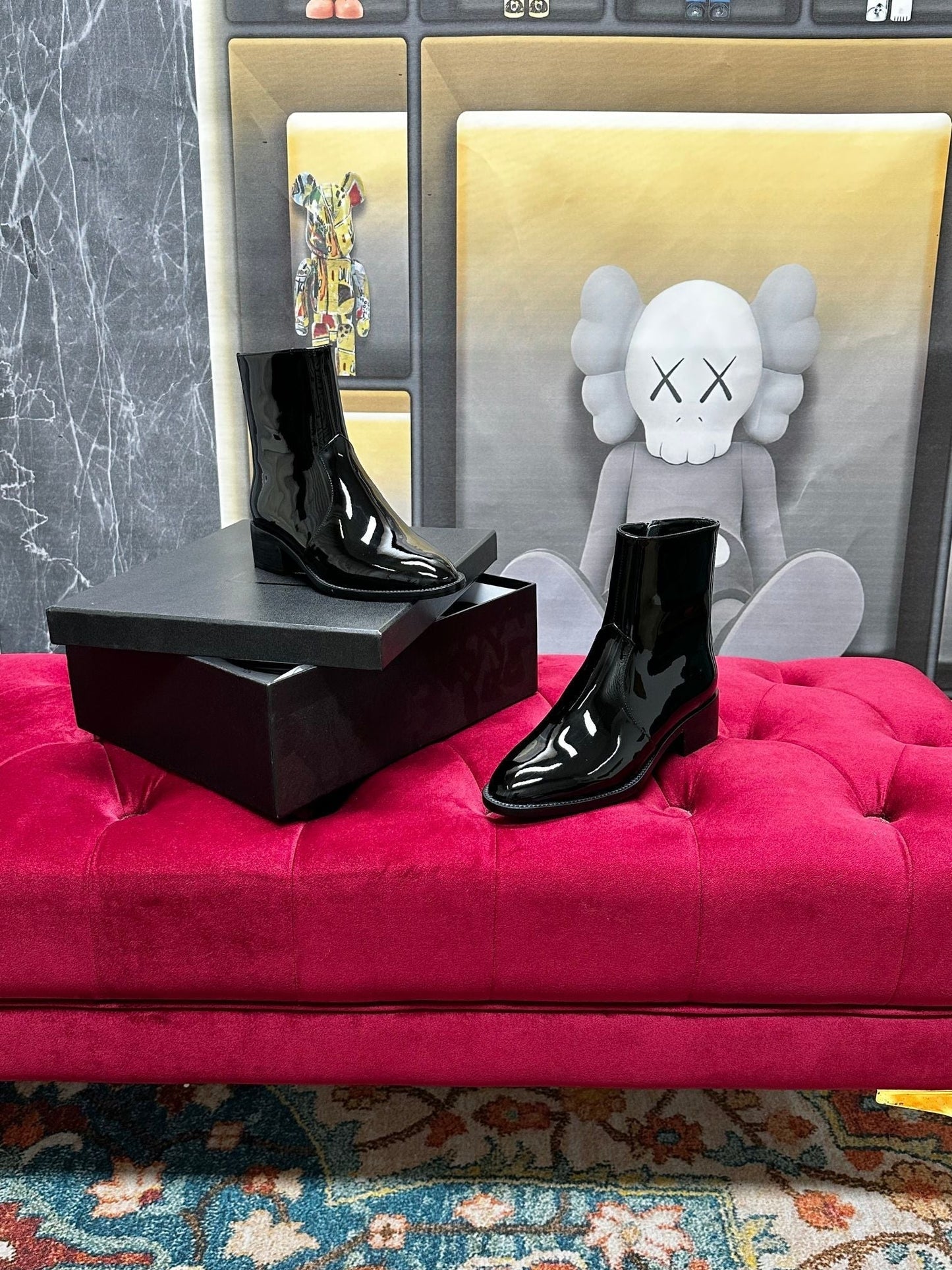 SL YVES NEW BOOTS BLACK POLISHED CALFSKIN - 35